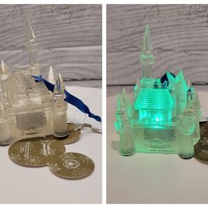 Disney Parks Cinderella’s Castle Light-Up Color Changing LED Ornament  New